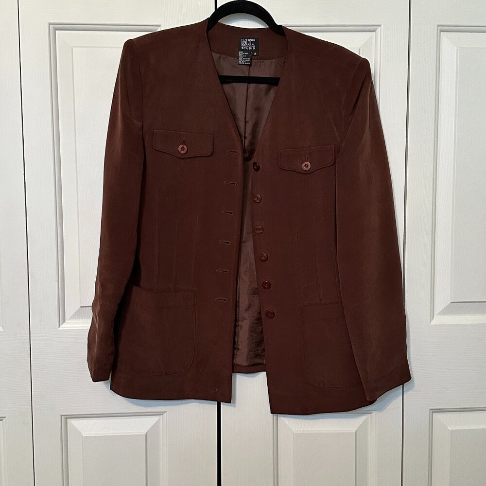 Morgan Taylor Studio Blazer Brown Size 14